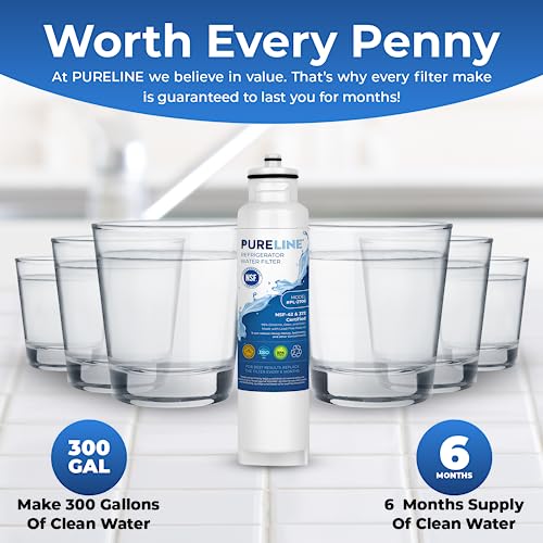 Pureline DW2042FR-09 - Repuesto para Daewoo DW2042FR-09, DW2042FR, Kenmore 46-9130, Aqua Crystal DW2042F-09, filtro de agua para refrigerador, reduce el mal sabor y olor