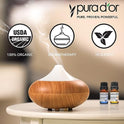 PURA D’OR Perfect 10 Essential Oil Wood Box Set 10mL USDA Organic & Pure (Tea Tree-Lemon-Lavender-Sweet Orange-Rosemary-Lemongrass-Frankincense-Peppermint-Eucalyptus-Cedarwood)