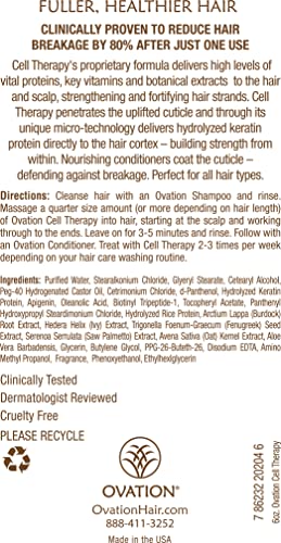 Ovation Volume Cell Therapy System - Salon Quality - Get Stronger, Fuller & Healthier Looking Hair with Natural Ingredients. Includes Volume Therapy Treatment Shampoo and Volumizing Creme Rinse