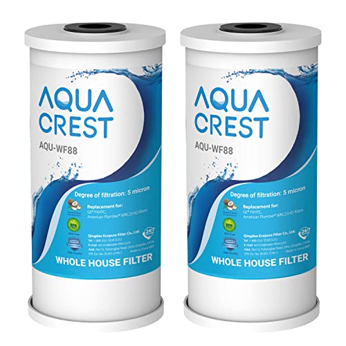 AQUACREST FXHTC Filtro de agua, filtro de agua para toda la casa, filtro de agua de pozo, repuesto para GE FXHTC, GXWH40L, fontanero americano W10-PR, Culligan RFC-BBSA, W10-BC, filtros de carbono, 5 micras