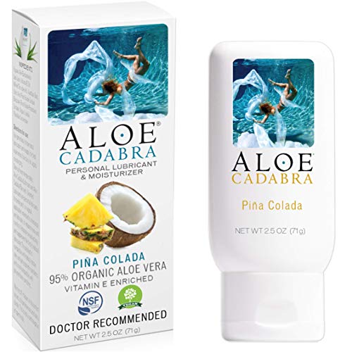 Aloe Cadabra Lubricante personal comestible para hombres, mujeres y parejas, 2.5 onzas