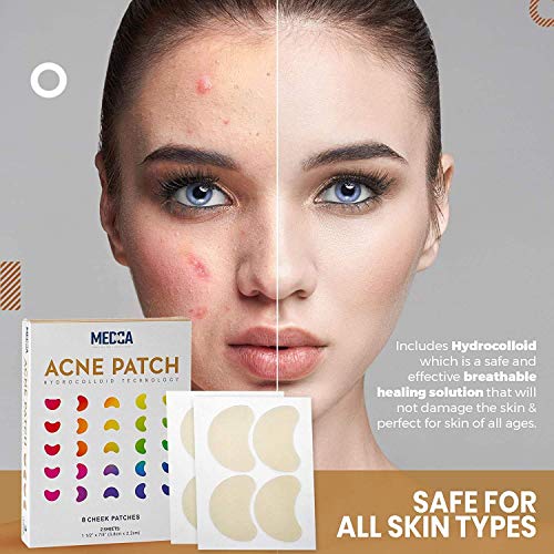 Acne Patch - Pimple Spot Treatment Hydrocolloid Bandages Absorbing Zit Cover Dots, Heart and Star Shapes by MEDca