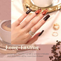 Beetles Gel Polish - Kit de esmalte de uñas en gel Beetles con luz UV, kit de inicio, colección Coffee Cafe, marrón neutro, beige, color malva, esmalte en gel, lámpara de uñas LED UV, base, capa superior de gel, bricolaje, regalo de manicura para el hogar