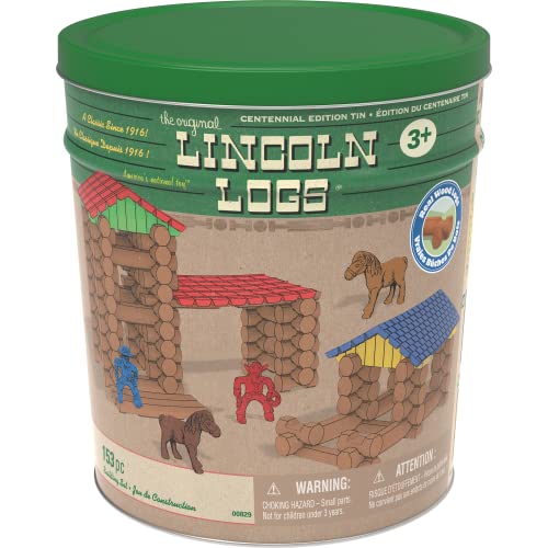 Lincoln Logs - Edición Centennial - 153 Piezas - Edades 3+ - Juguete Educativo Preescolar (Exclusivo de Amazon)