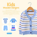 CozyMood - Perchas de madera para niños, (paquete de 20) perchas de madera para bebé, gancho giratorio de 360° antideslizante para abrigos, trajes, pantalones y chaquetas, color rosa natural