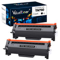 Valuetoner Cartucho de tóner Compatible de Repuesto para Brother TN760 TN 760 TN730 TN-730 para Usar con Impresora MFC-L2710DW HL-L2370DW DCP-L2550DW (Negro, Paquete de 2)