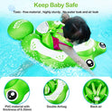 Hamdol - Flotador de natación inflable para bebé, flotador de agua, flotador, para piscina infantil, con soporte inferior seguro y flotador, para niños de 3 a 30 meses, rana flotante grande