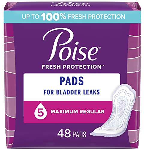 Poise Incontinence Pads, Maximum Absorbency, Regular, 48 Count-PARNET