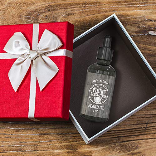 Best Beard Oil - All Natural Unscented Organic Argan & Jojoba Oils - Aids Beard Growth - Conditions and Strengthens Beards and Mustaches for Men by Viking Revolution