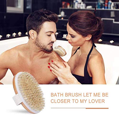Dry Brushing Body Brush, Dry Brush Natural Bristle Removable Long Handle Antiskid Rope Dry Brush Skin Remove Dead Skin And Toxins, Cellulite Treatment