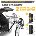 IKURAM - Soporte para bicicleta de 2/3/4 con enganche de montaje doble plegable para coches, camiones, SUV y furgonetas con un receptor de enganche de 2 pulgadas (mejor momento para comprar)