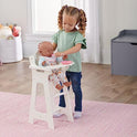 Badger Basket White Doll High Chair with Plate, Bib, and Spoon (Fits American Girl Dolls)