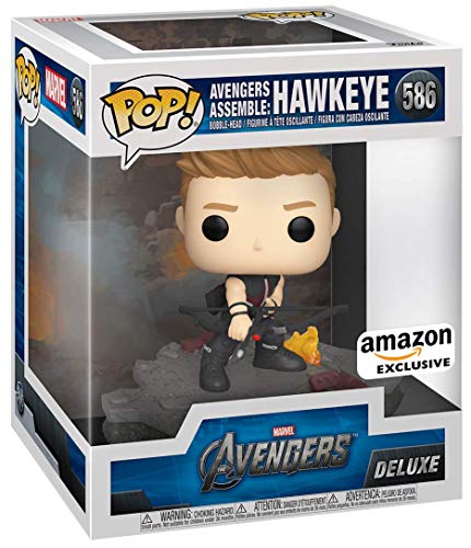 Funko Pop! Deluxe, Marvel: Avengers Assemble Series - Hawkeye, Amazon Exclusive, Figura 3 de 6, Multicolor