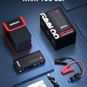 GOOLOO Jump Starter GE1200 1200A Peak 18000mAh Paquete de batería portátil para motor diésel de hasta 7.0L o 5.5L con carga rápida USB y luz LED, arranque de coche de litio de 12V