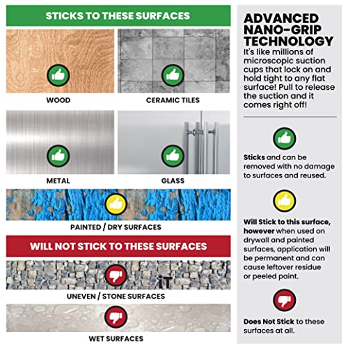 Bell+Howell - Alientape Nano cinta de doble cara, adhesivo extraíble multiusos con agarre transparente, cinta de montaje lavable, resistente, para alfombras, marcos de fotos, decoración de pósteres