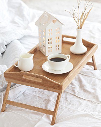 Greenco GRC2547 Foldable Breakfast Table, Laptop Desk, Bamboo