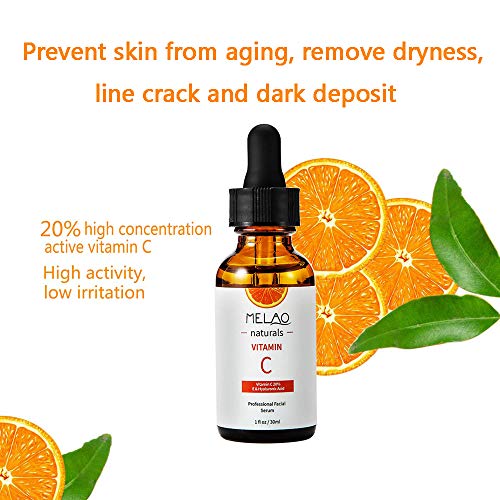 Suero natural de ácido hialurónico de vitamina C para cuidado facial hidratante+antiarrugas+antienvejecimiento+disminuir las líneas finas del cuello (30 ml)