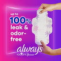 Always Radiant Overnight Pads with Wings, Scented, 22 Count (Pack of 3)