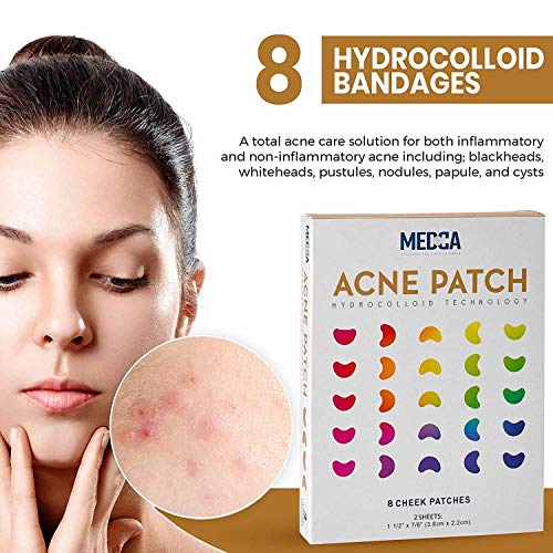 Acne Patch - Pimple Spot Treatment Hydrocolloid Bandages Absorbing Zit Cover Dots, Heart and Star Shapes by MEDca