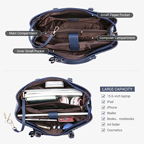 Bolsa de mano para portátil para mujer, de 15.6 pulgadas, impermeable, bolsa de computadora de piel, para negocios, oficina, trabajo, portafolios