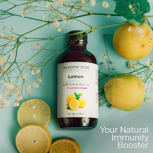 Majestic Pure Lemon Essential Oil for Aromatherapy, 5x Extra Strength, 4 fl. Oz