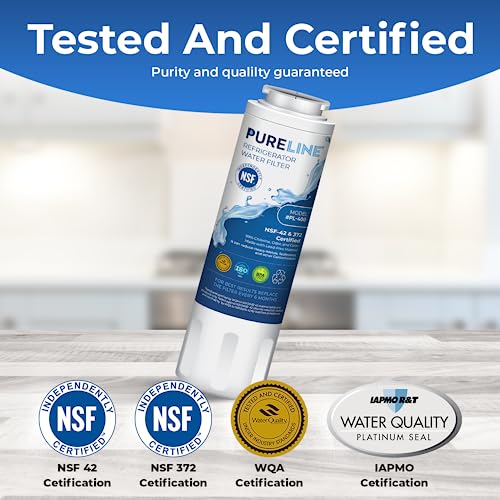 PURELINE UKF8001 Filtro de agua para refrigerador certificado por NSF y WQA, repuesto para Maytag UKF8001P, Whirlpool EDR4RXD1, filtro EveryDrop 4, PUR 4396395 Puriclean II, UKF8001AXX-200, 469006 (paquete de 2)