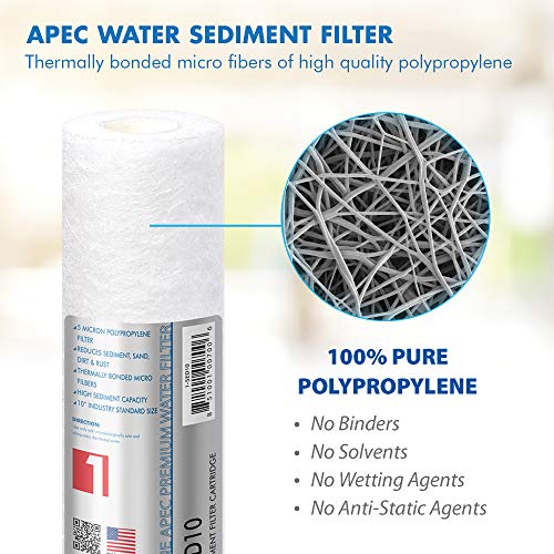 APEC Filter-Set Nosotros Hecho Doble Capacidad Juego de prefiltro de Repuesto para Ultimate Series Sistema de Filtro de Agua de ósmosis inversa Etapa 1, 2 y 3