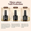 Beetles 3 blusa y juego de blusa de fondo 7,5 ML blusa sin limpiar blusa blusa de gel mate y blusa brillante gel pulido mate efecto brillante persistente absorción de luz uña las niñas deben DIY Home