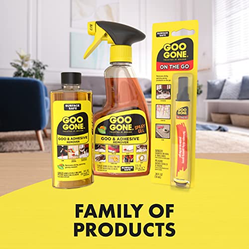 Goo Gone Original Liquid - 8 Ounce and Sticker Lifter - Surface Safe Adhesive Remover Safely Removes Stickers Labels Decals Residue Tape Chewing Gum Grease Tar Crayon Glue