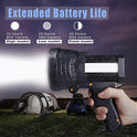 YIERBLUE Foco recargable, superbrillante, 6000 lúmenes, linterna LED de mano, foco de 10000 mAh, larga duración, linterna de búsqueda y linterna de camping