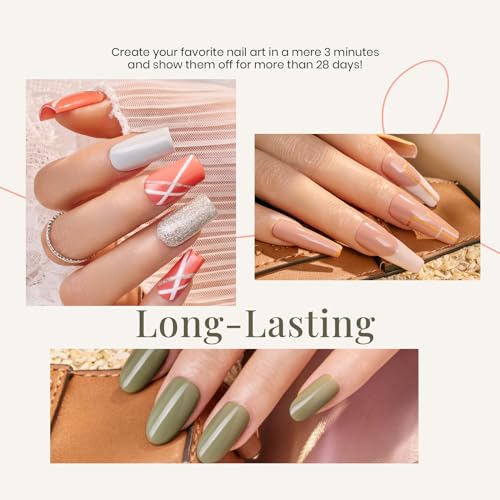 Beetles SOUTHERN BELLE Glitter Nude Gel Polish Set - 6 Colors Coral Green Light Blue Gel Polish Kit Soak off nail Lamp Nail Polish Gel Base and Top Coat Needed Starter Varnish Salon Design Gift Set