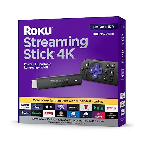 Roku Streaming Stick 4K 2021 | Streaming Device 4K/HDR/Dolby Vision with Roku Voice Remote and TV Controls