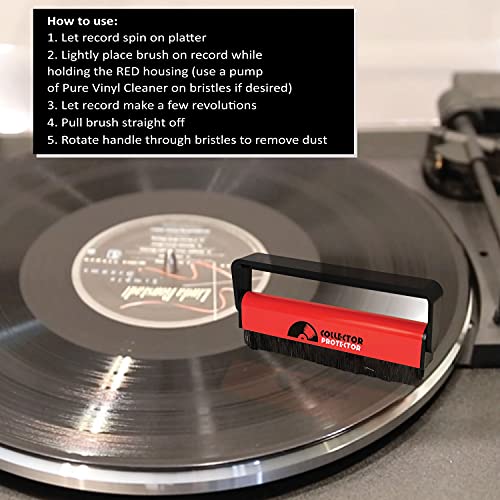 Collector Protector Vinyl Record Cleaner and Anti Static Carbon Fiber Record Brush. The Perfect Combination to Keep Your Records Sounding Great