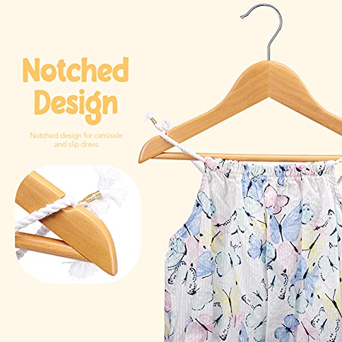 CozyMood - Perchas de madera para niños, (paquete de 20) perchas de madera para bebé, gancho giratorio de 360° antideslizante para abrigos, trajes, pantalones y chaquetas, color rosa natural