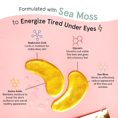 Grace & Stella Anti-Wrinkle + Energizing Gold Collagen Eye Masks | Depuffing Undereye Patches | Vegan & All-Natural (24 Pairs)