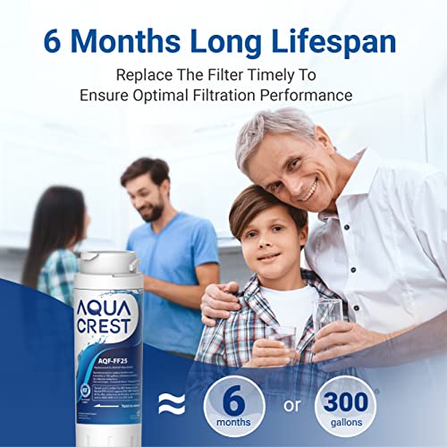 AQUA CREST 644845 Filtro de agua para refrigerador Bosch Ultra Clarity 900077104, 9000194412, 644845, B26FT70SNS, B22CS80SNS, B22CS50SNS, Haier 0060820860, Miele KWF1000, 3 Filtros