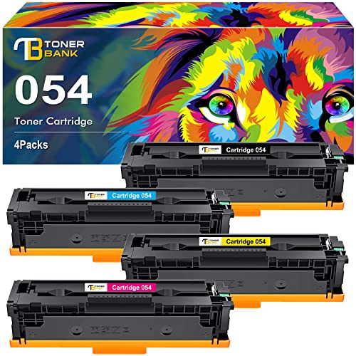 Toner Bank Cartucho de tóner compatible de repuesto para Canon 054 054H CRG-054 Color ImageCLASS MF644Cdw MF642Cdw LBP622Cdw MF641Cw MF644 (negro, cian, magenta, amarillo, paquete de 4)