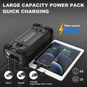 AVAPOW - Arrancador de batería de coche (para todo gas o diésel de hasta 12 l), potente arranque de batería de coche con doble carga rápida USB y salida CC, paquete de salto de 12 V con luz LED brillante integrada