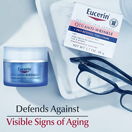 Eucerin, Crema antiarrugas de noche con CoQ10 y pro retinol, 48 g, 1.7 fluid ounces