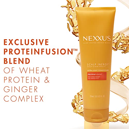 Nexxus Scalp Inergy - Acondicionador ultraligero para volumen, acondicionador clarificante ligero 8.5 onzas