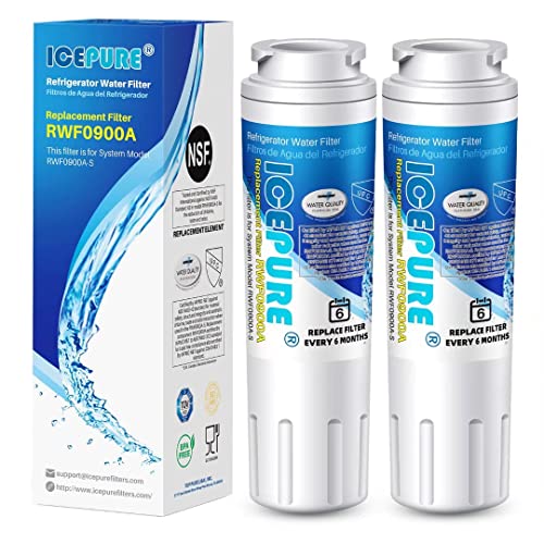 ICEPURE UKF8001 - Repuesto para filtro Whirlpool 4, Everydrop EDR4RXD1, FMM-2 Maytag UKF8001AXX-200 9084 4396395 MPF15090 WF-UKF8001, WF295, SGF-M9, Puriclean II, RWF09001 A Refrigerator Water Filter,2 unidades