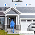 REOLINK Cámaras de seguridad para exteriores, sistema de cámara de seguridad para el hogar para vigilancia PoE IP de 5 MP, detección inteligente de seres humanos/vehículos, funciona con casa inteligente, lapso de tiempo, tarjeta SD de hasta 256 GB, RLC-51