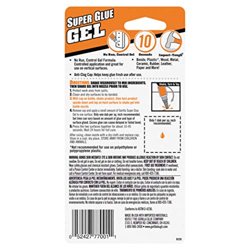 Gorilla Gel de pegamento, 15 gramos, transparente