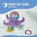Nuby Flotante Pulpo Púrpura con 3 anillos Hoopla Interactivo Juguete de baño