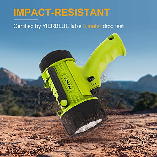 YIERBLUE - Foco recargable con LED de 20000 lúmenes, linterna de mano impermeable IP67 con filtro de luz roja desmontable, 10000 mAh de larga duración