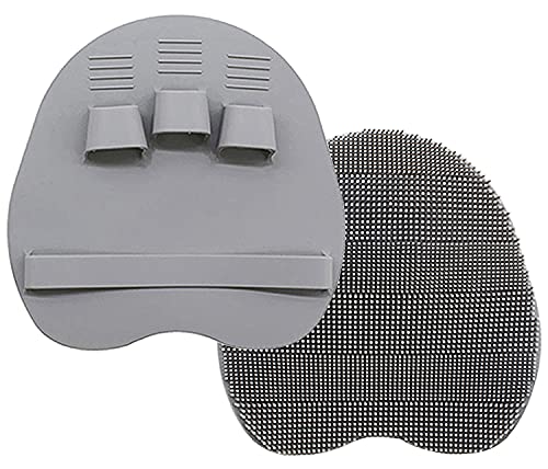 cepillo para polvo de ducha de silicona suave, cuerpo y cara y lavado de pelo corto, exfoliante exfoliante de masaje, guante de cepillado de piel seca, apto para pieles sensibles y todo tipo de piel