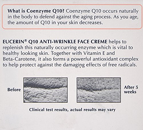 Eucerin Sensitive Skin Experts Q10 Crema facial antiarrugas 1.70 oz, Paquete de 3