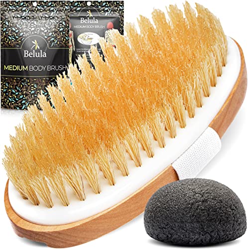 Cepillo corporal de cepillado en seco. Cepillo seco firme para celulitis y linfáticos.