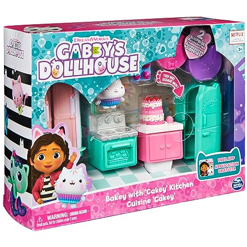 Gabby's Dollhouse - La casa de muñecas de Gabby, cocina para hornear con Pastelillo, figura y 3 Accesorios