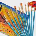 KDDOM - Juego de 10 pinceles de pintura para el pelo de nailon, punta redonda, para todo propósito, pintura al óleo de acuarela